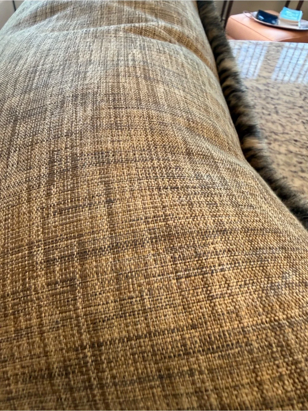 Leopard Print Faux Fur Throw Pillow Cover - Brown